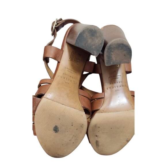 Sézane Les Souliers Sandales High Marius brown leather heels sz 37 US 6.5 - Picture 8 of 12